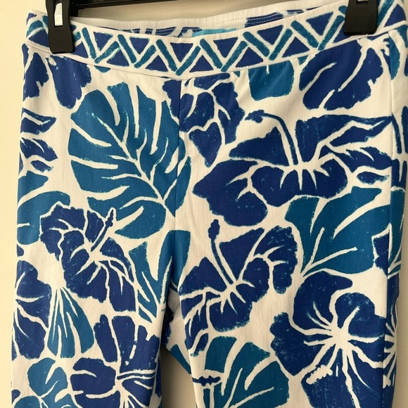 J. McLaughlin Women Size 4 Blue Tropical Print Trouser Pants - Picture 2 of 9